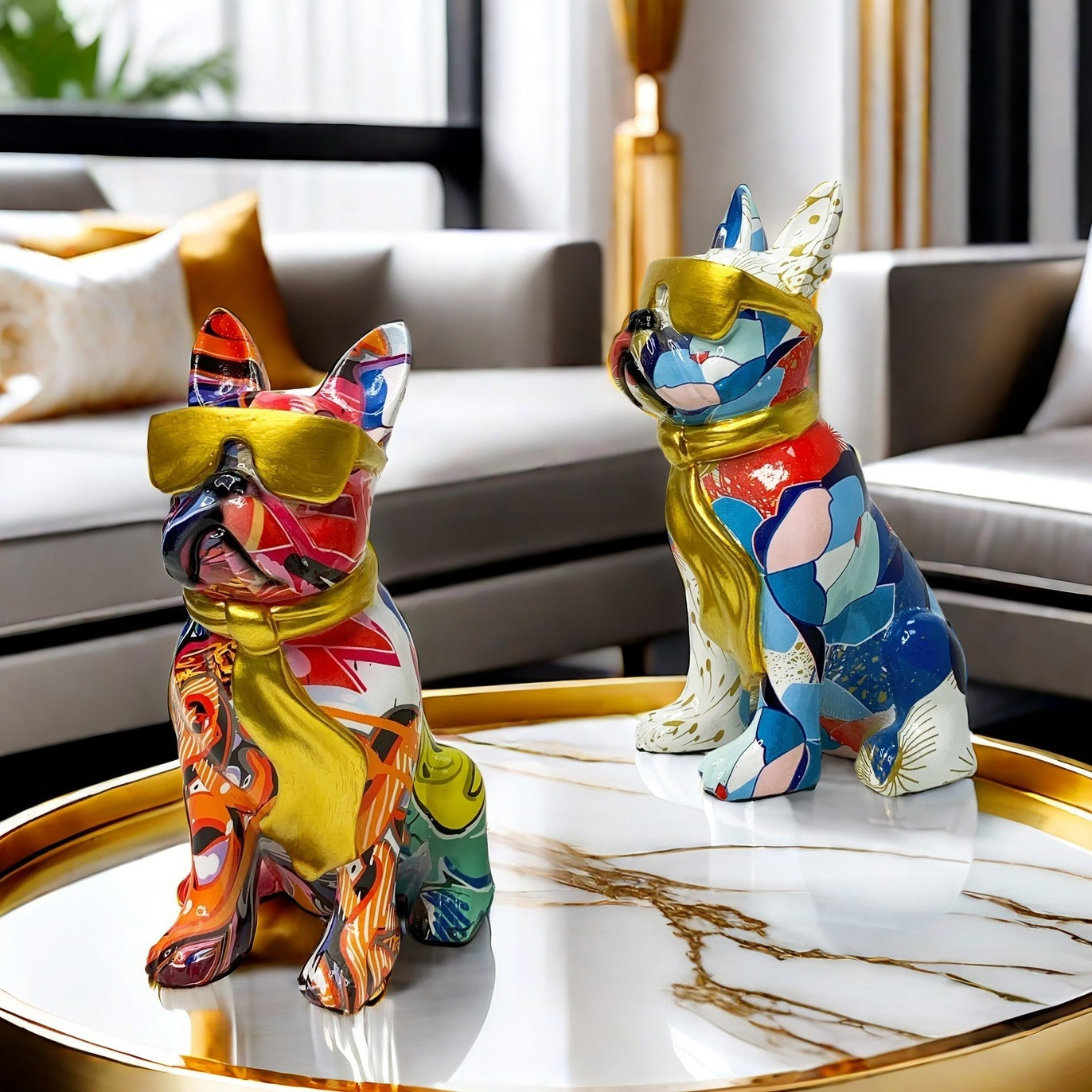 Sunglass Bull-dog Statue